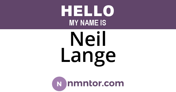 Neil Lange