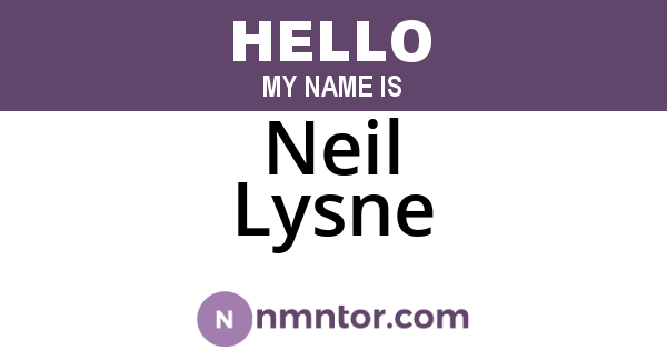 Neil Lysne