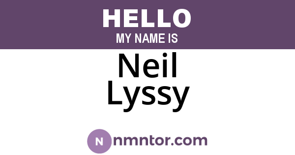 Neil Lyssy