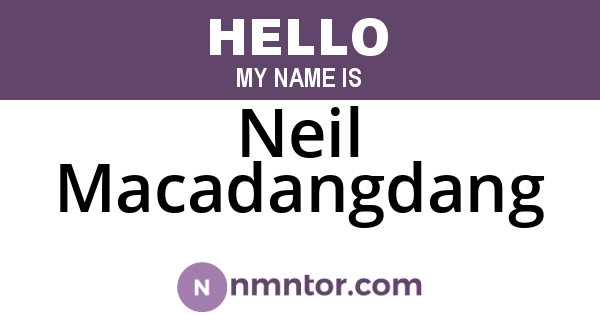 Neil Macadangdang