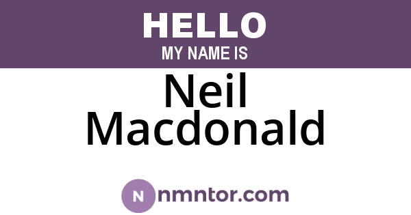 Neil Macdonald
