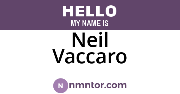 Neil Vaccaro