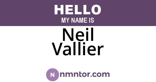 Neil Vallier