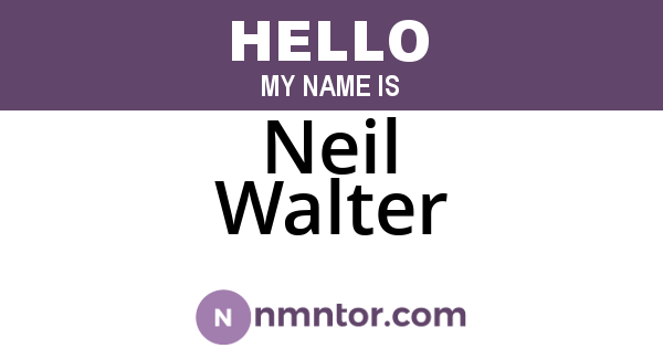 Neil Walter