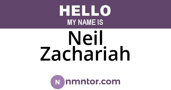 Neil Zachariah