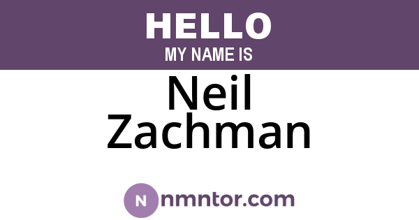 Neil Zachman