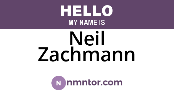 Neil Zachmann