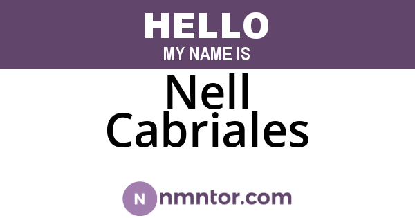 Nell Cabriales
