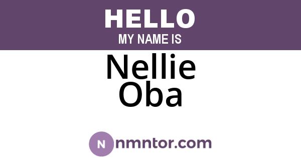 Nellie Oba