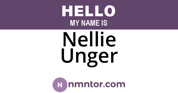 Nellie Unger