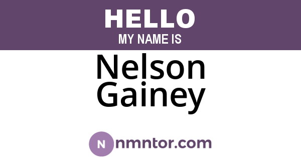Nelson Gainey