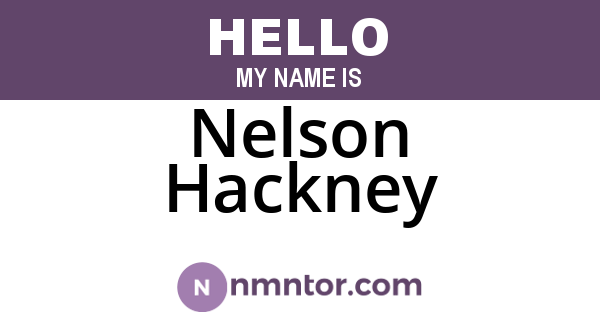 Nelson Hackney