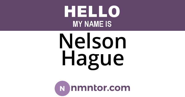 Nelson Hague