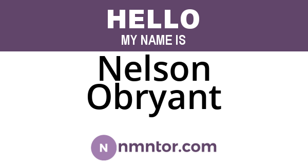 Nelson Obryant