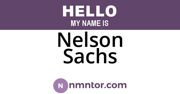 Nelson Sachs