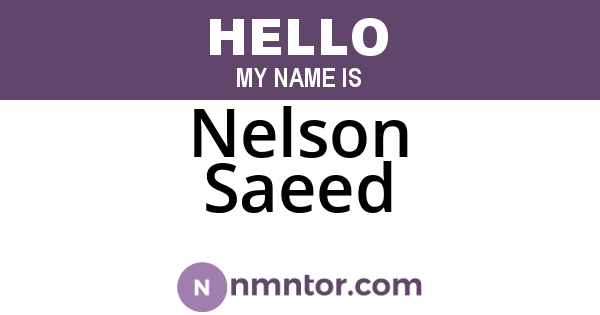 Nelson Saeed