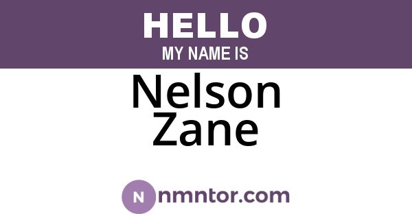 Nelson Zane