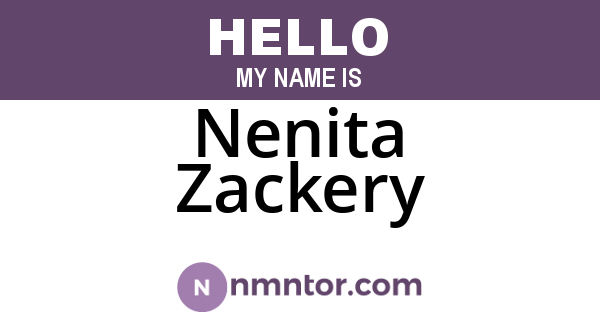 Nenita Zackery