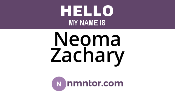 Neoma Zachary