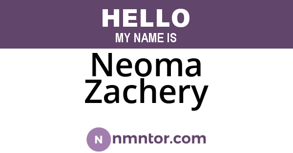 Neoma Zachery