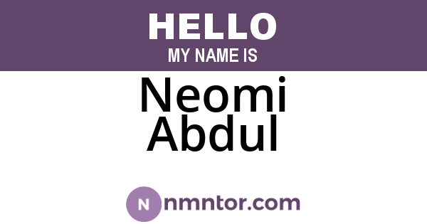 Neomi Abdul