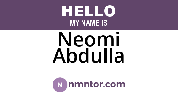 Neomi Abdulla