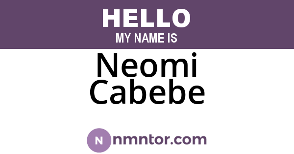 Neomi Cabebe
