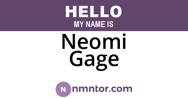 Neomi Gage