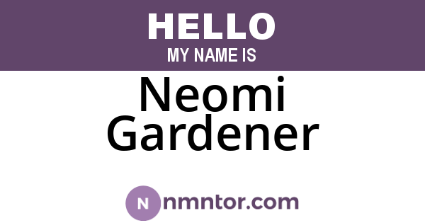 Neomi Gardener
