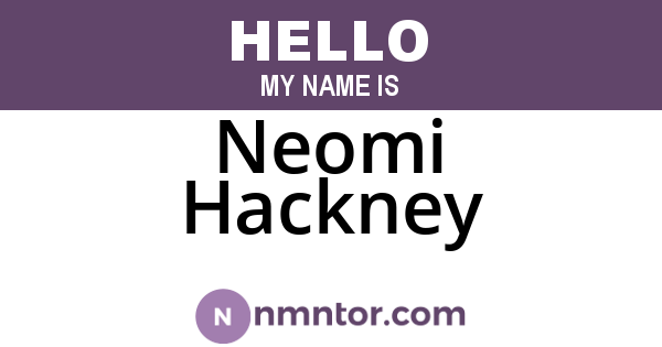Neomi Hackney