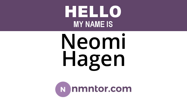 Neomi Hagen