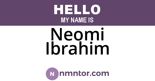 Neomi Ibrahim