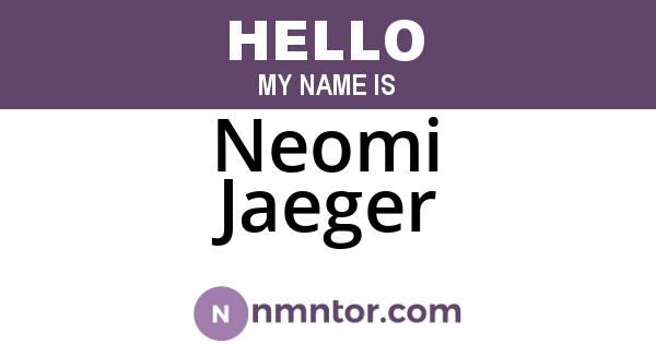 Neomi Jaeger