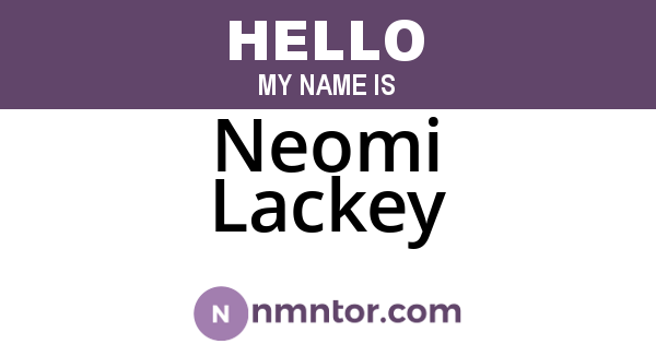Neomi Lackey