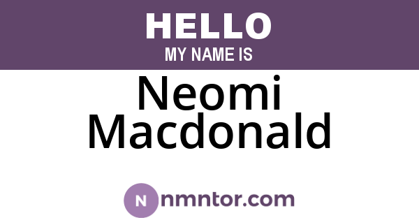 Neomi Macdonald