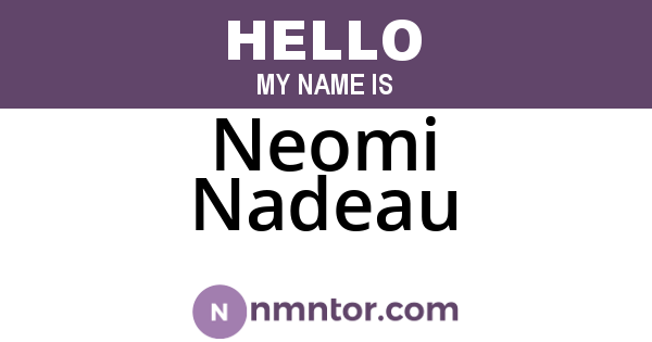 Neomi Nadeau