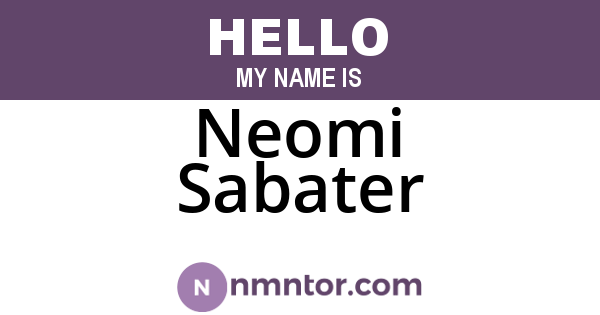 Neomi Sabater