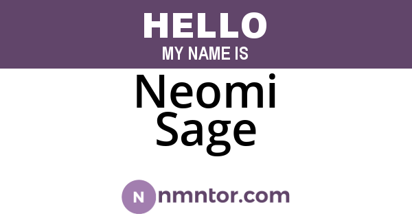 Neomi Sage