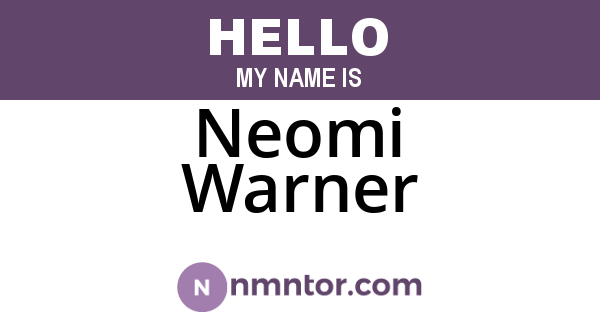 Neomi Warner