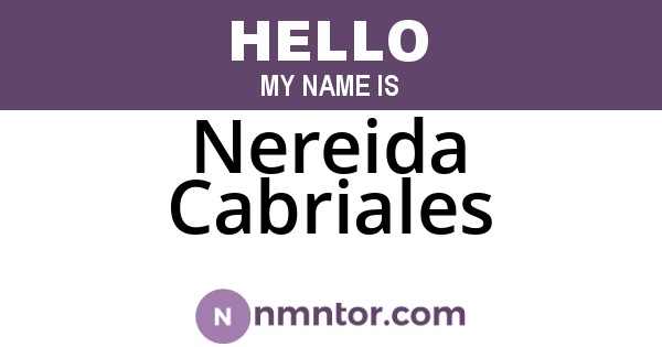 Nereida Cabriales