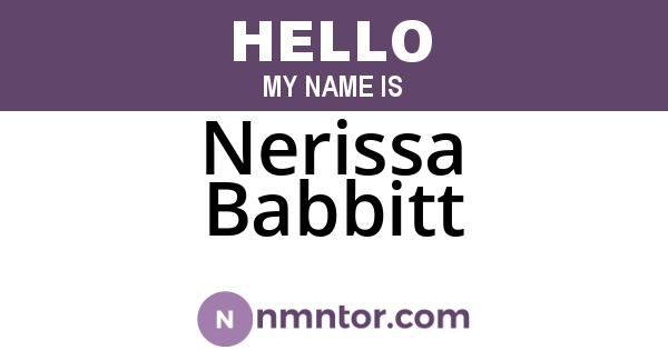 Nerissa Babbitt