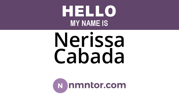 Nerissa Cabada