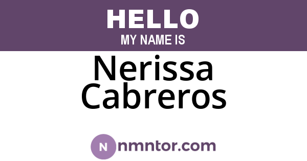 Nerissa Cabreros