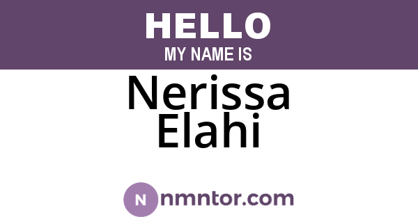 Nerissa Elahi