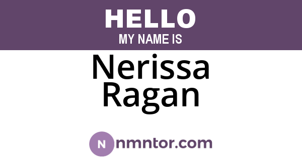 Nerissa Ragan