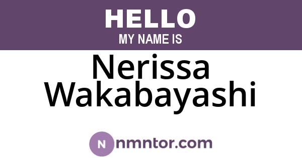 Nerissa Wakabayashi