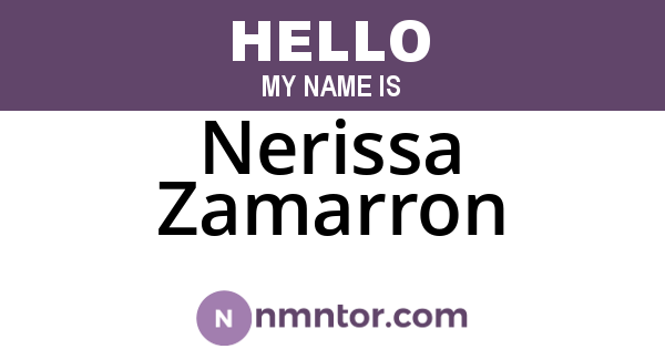 Nerissa Zamarron