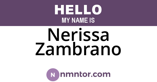 Nerissa Zambrano