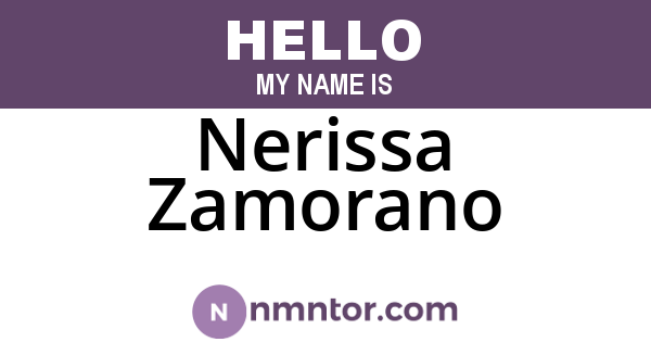Nerissa Zamorano