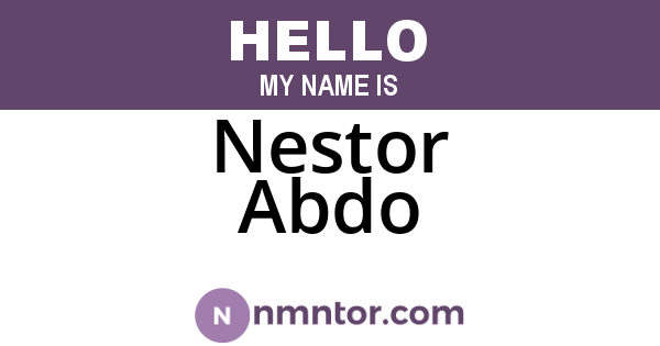 Nestor Abdo